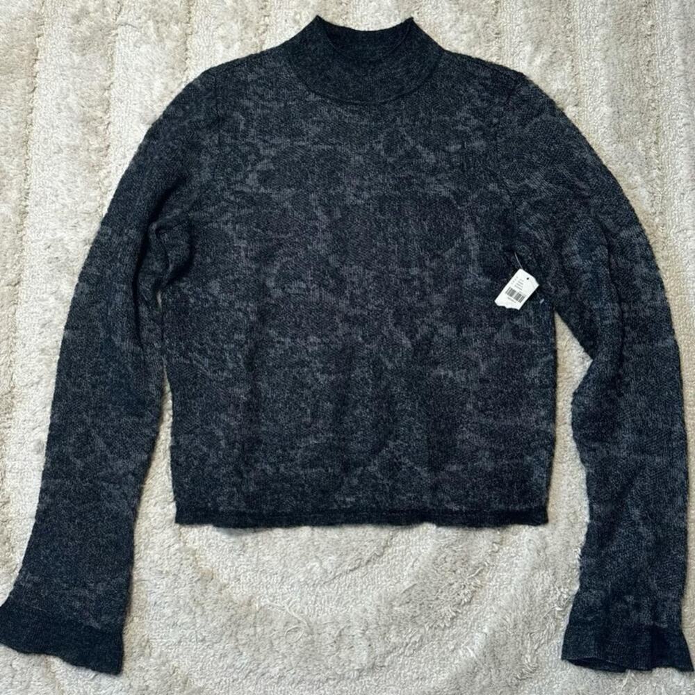 Anthropologie Maeve Black Sheer Open Knit Lightweight Pullover Sweater Size S